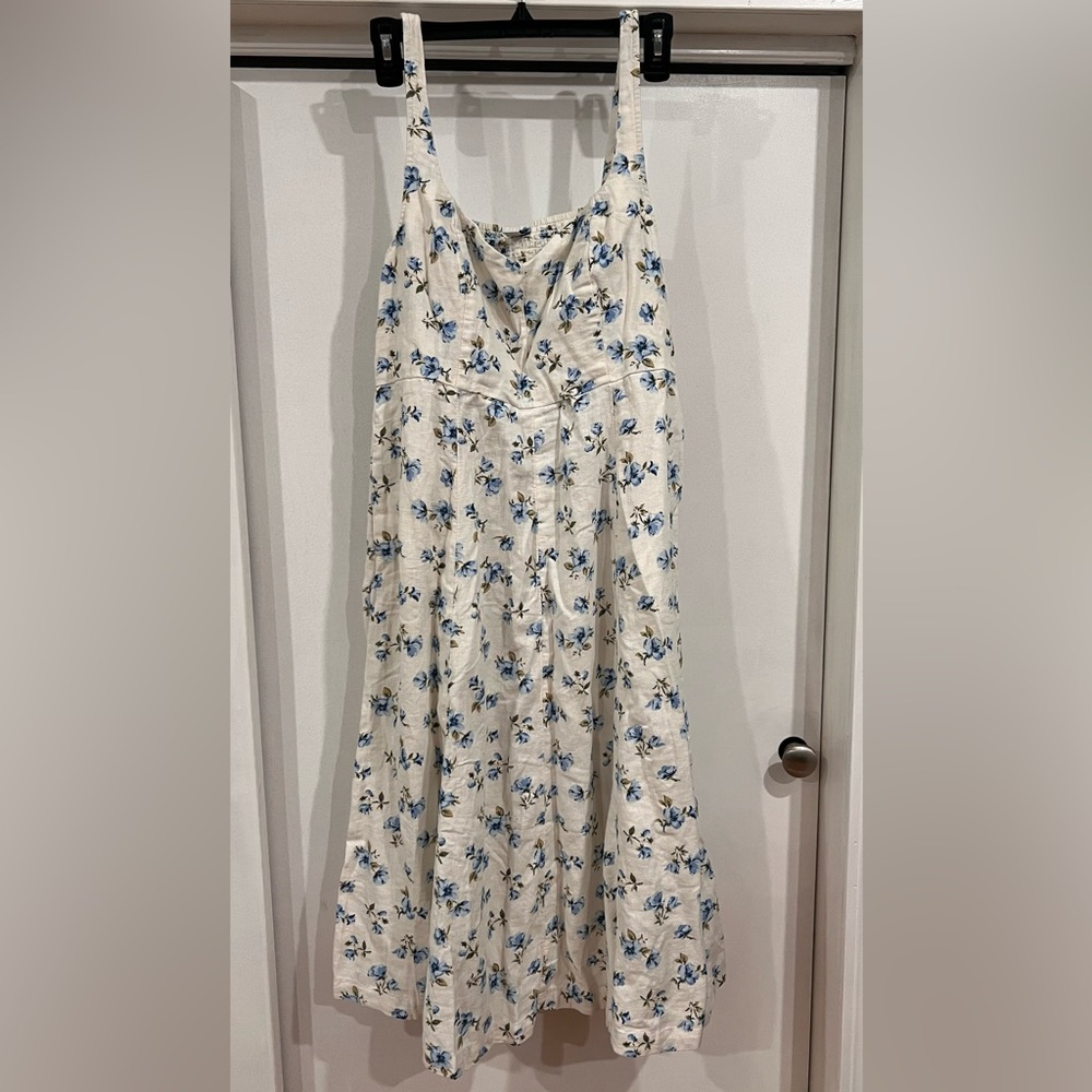 Old Navy Fit & Flare Sleeveless Linen-Blend Midi